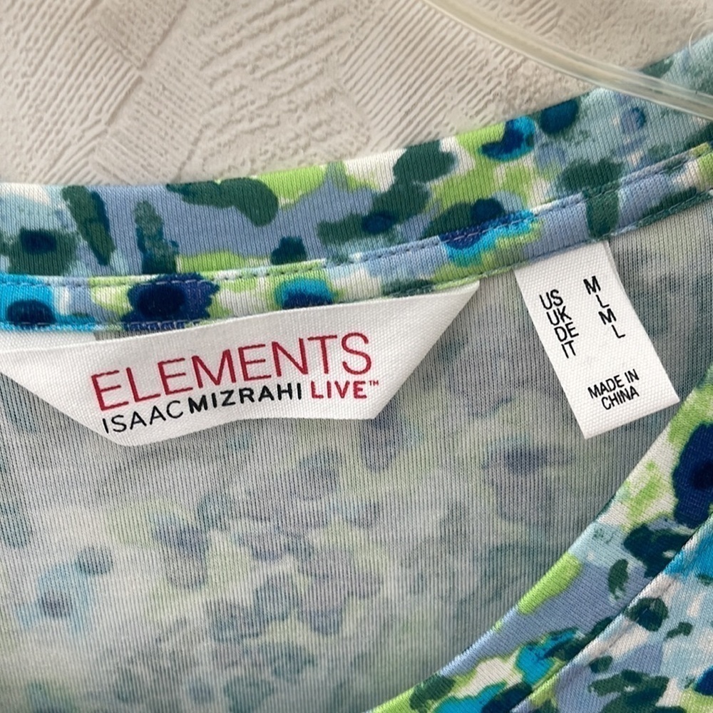 ❤️ 🆕 ISAAC MIZRAHI ELEMENTS Floral Blouse tunic Size M - Picture 5 of 6